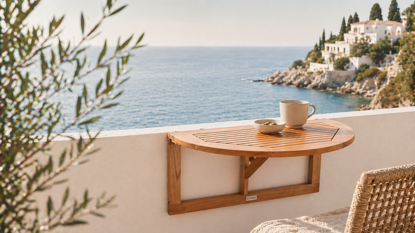 A sunlit Mediterranean balcony at golden hour